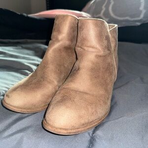 Tan Booties With Zipper